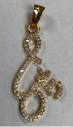 Picture of Pendant Om Sign Gold finish Diamond