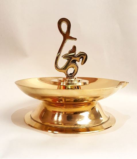 Picture of OM Brass Lamp (Diya) Large 10"